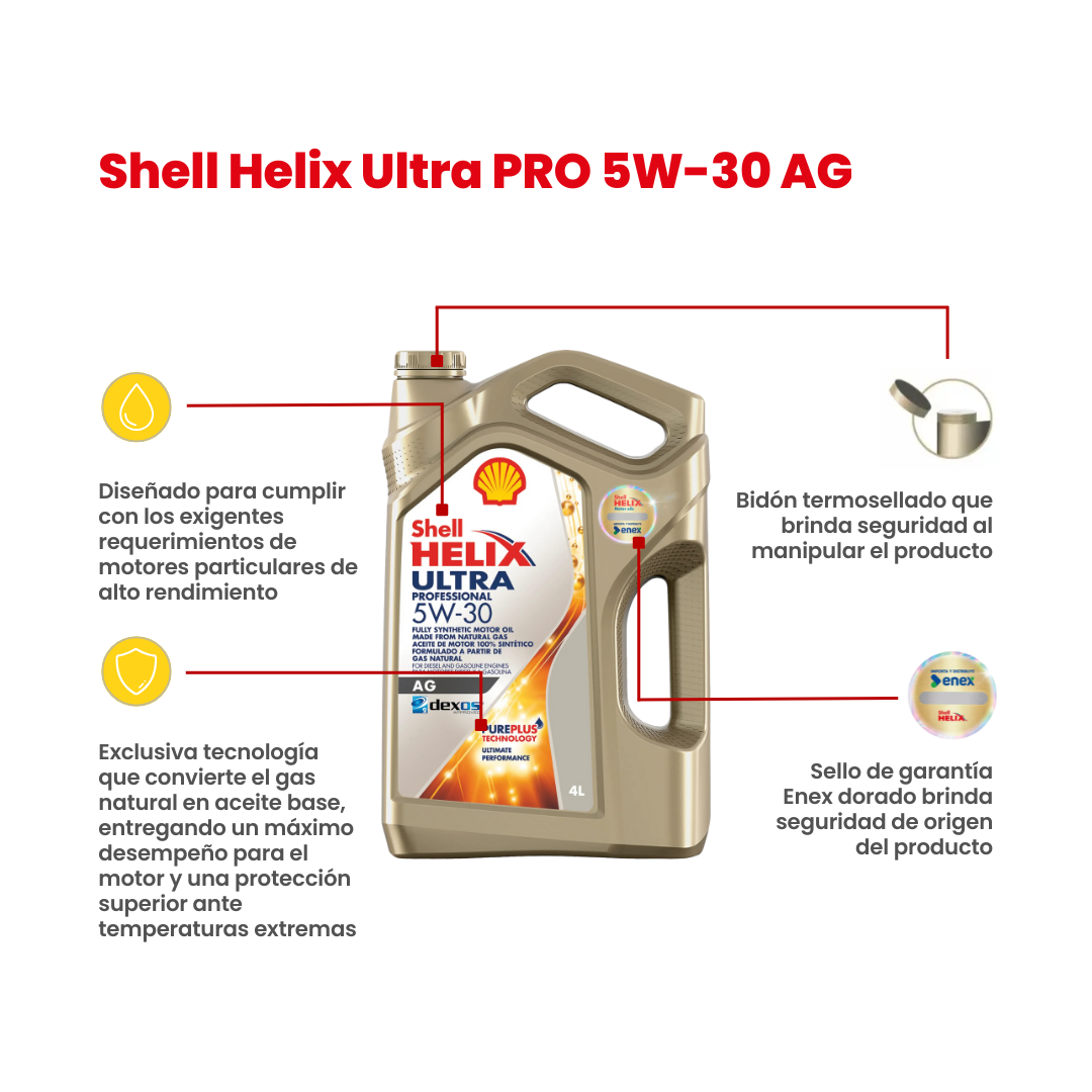 Aceite de Motor Shell Helix Ultra Prof. AG 5W-30 4L