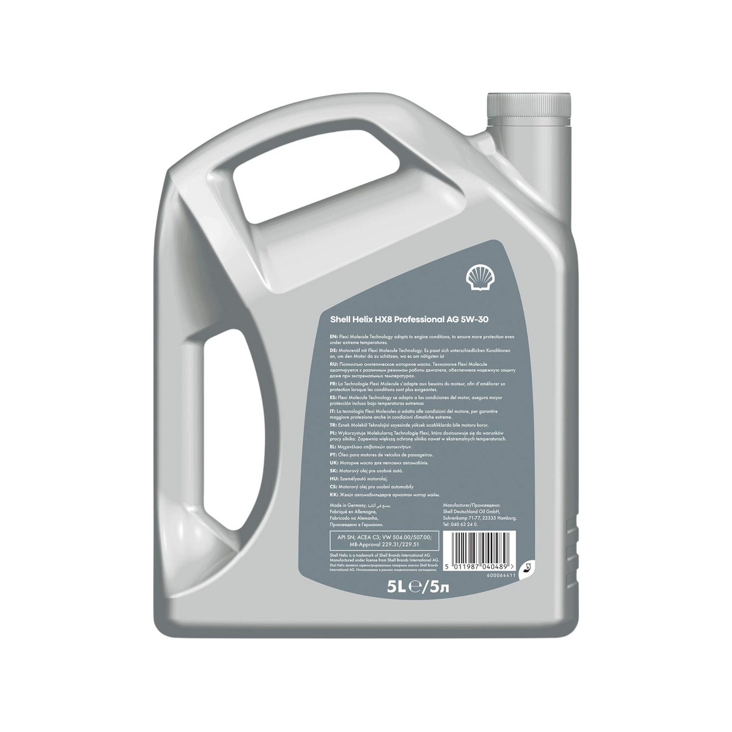 Aceite de Motor Shell Helix HX8 Professional AG 5W-30 5L